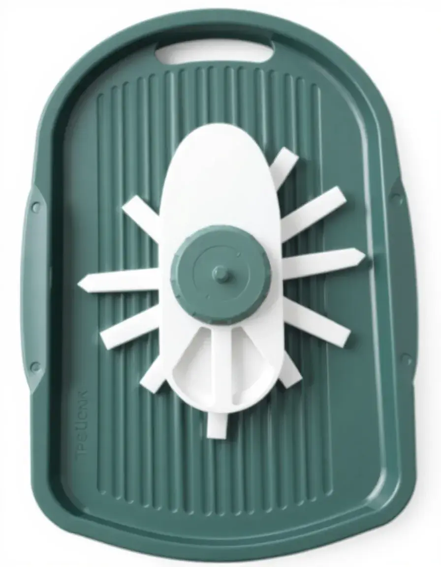 Mandoline cuisine réglable avec plusieurs lames sur fond blanc