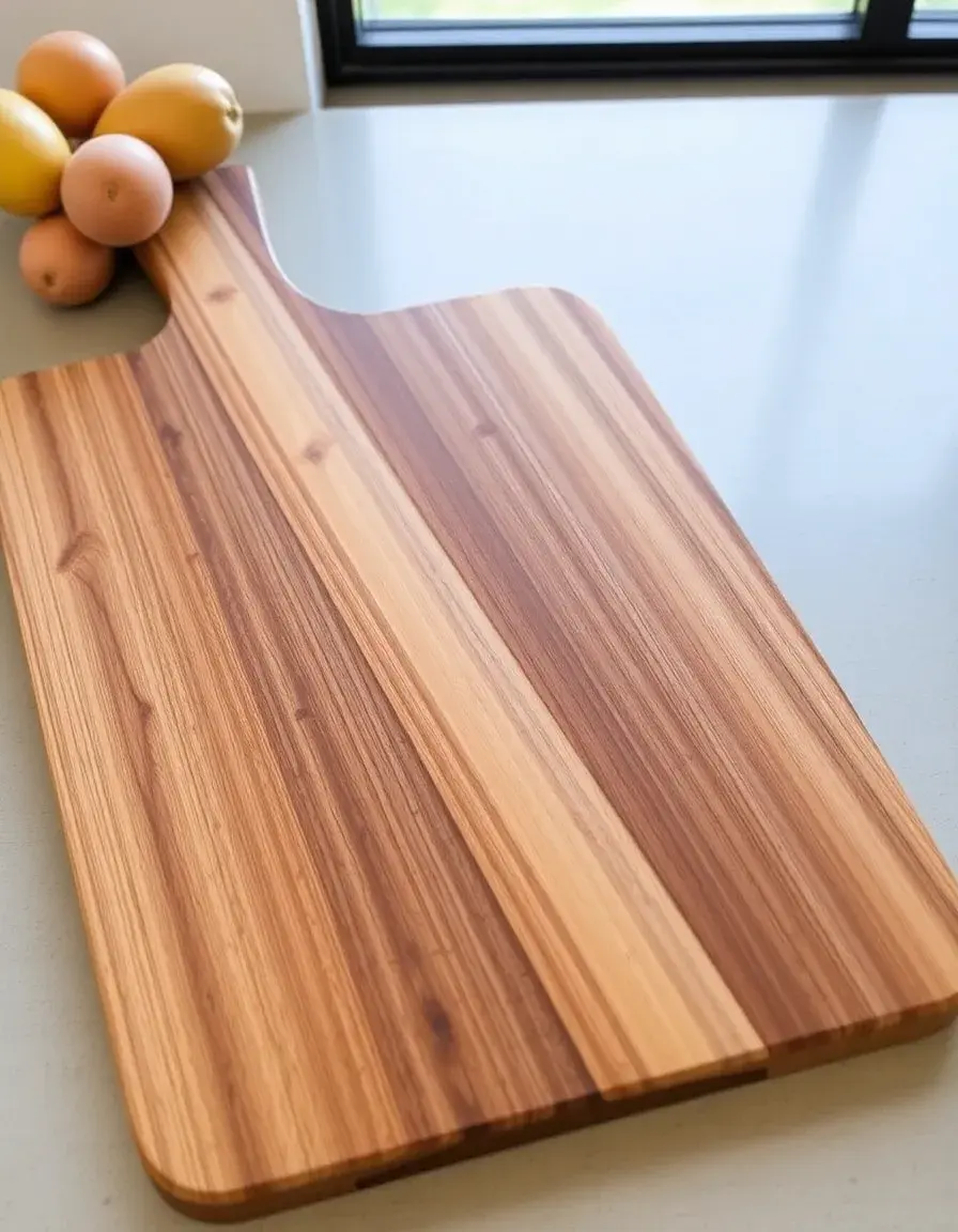 Planche à découper bois et marbre blanc cuisine bois et blanc