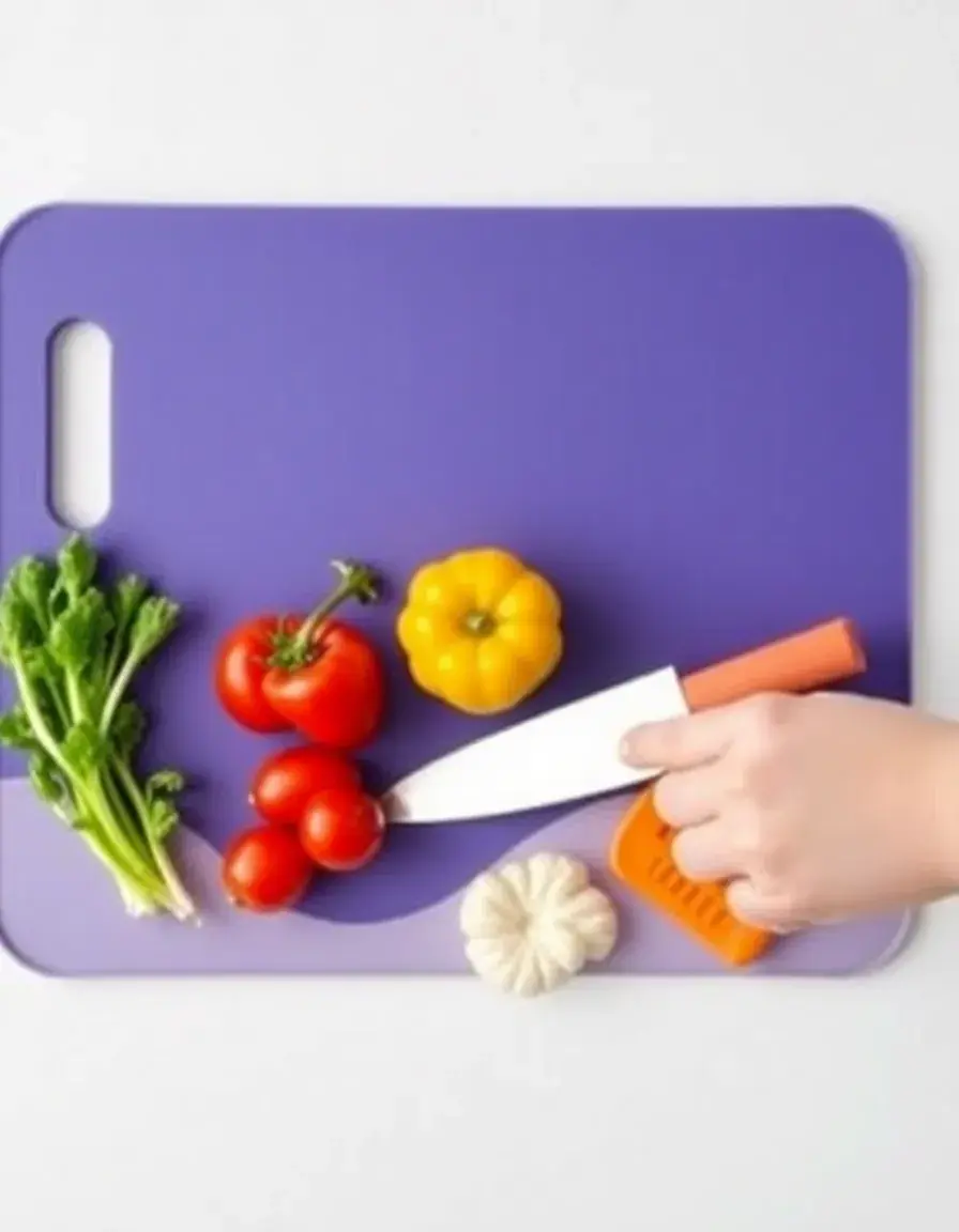 Planche à découper flexible en plastique coloré pour enfant
