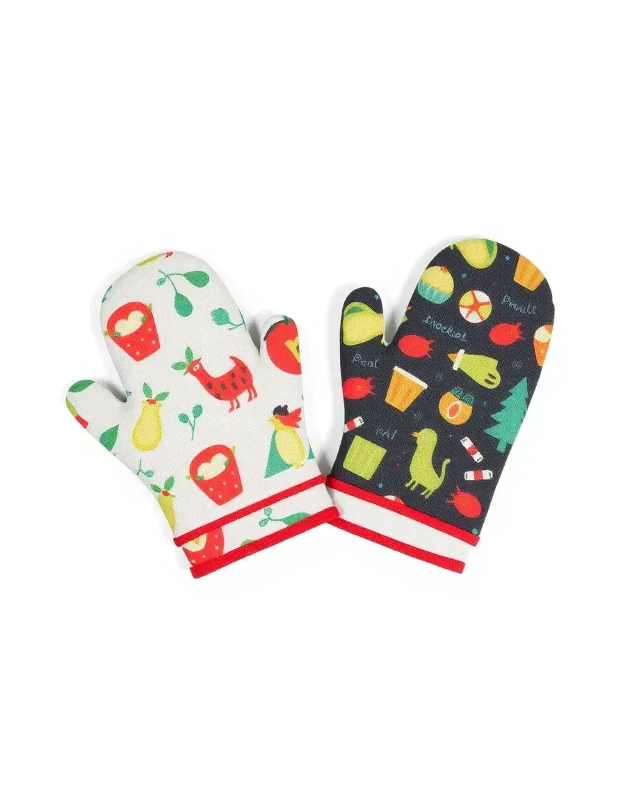 Gants de cuisine miniatures avec motifs ludiques pour enfants