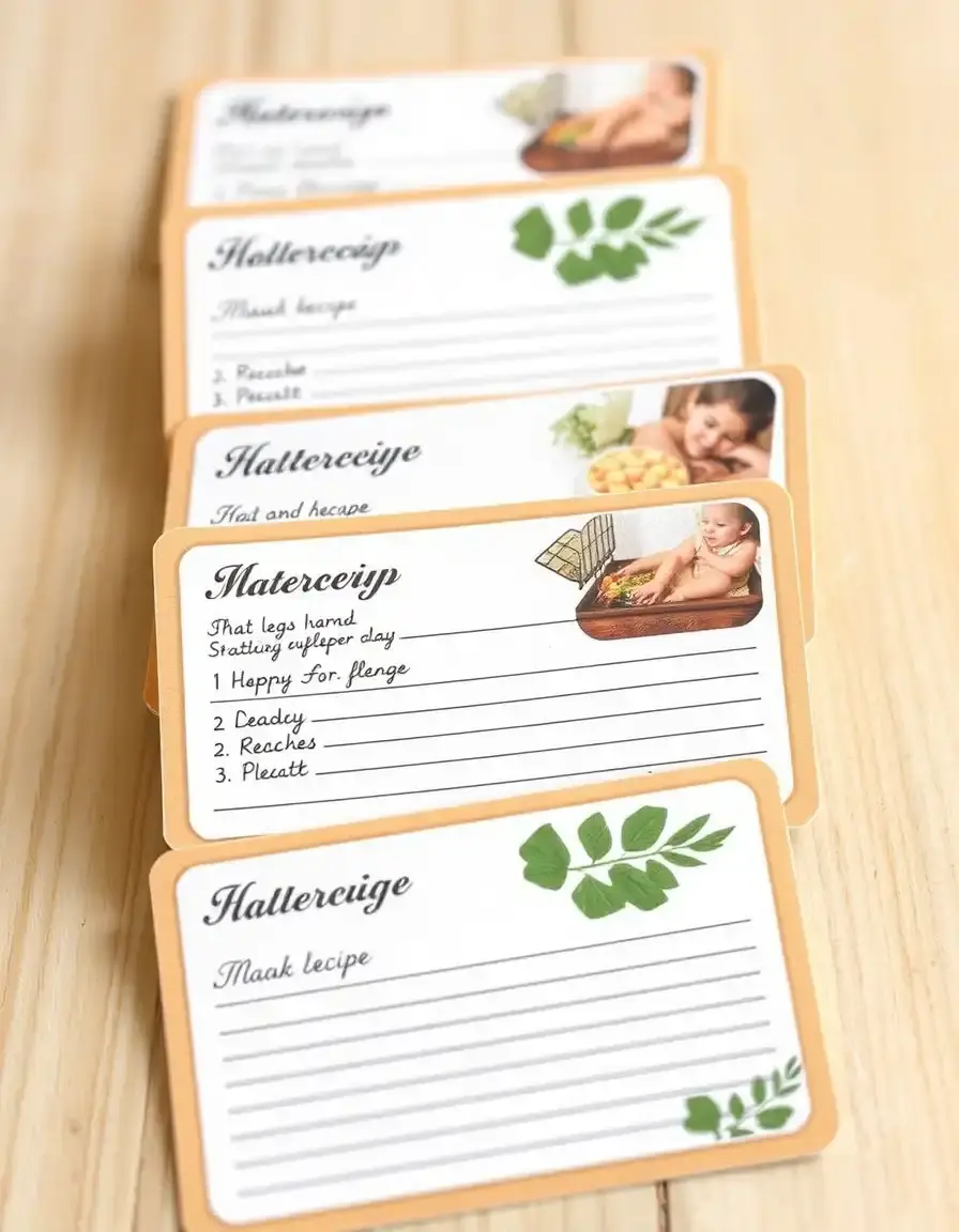 Cartes de recettes plastifiées avec illustrations pour enfants