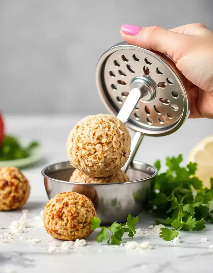 Moule à falafel traditionnel en acier inoxydable pour former des boulettes parfaites