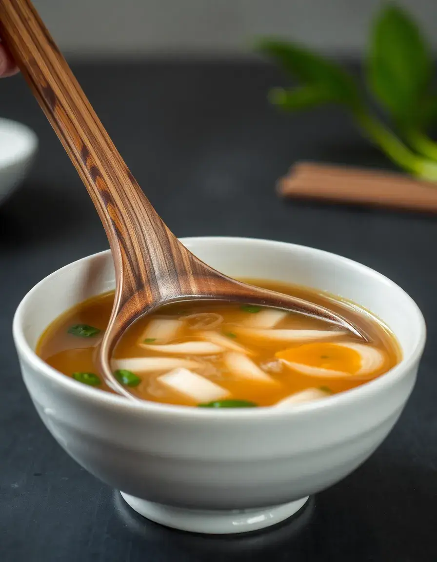 Louche profonde en acier pour soupe Tom Yum