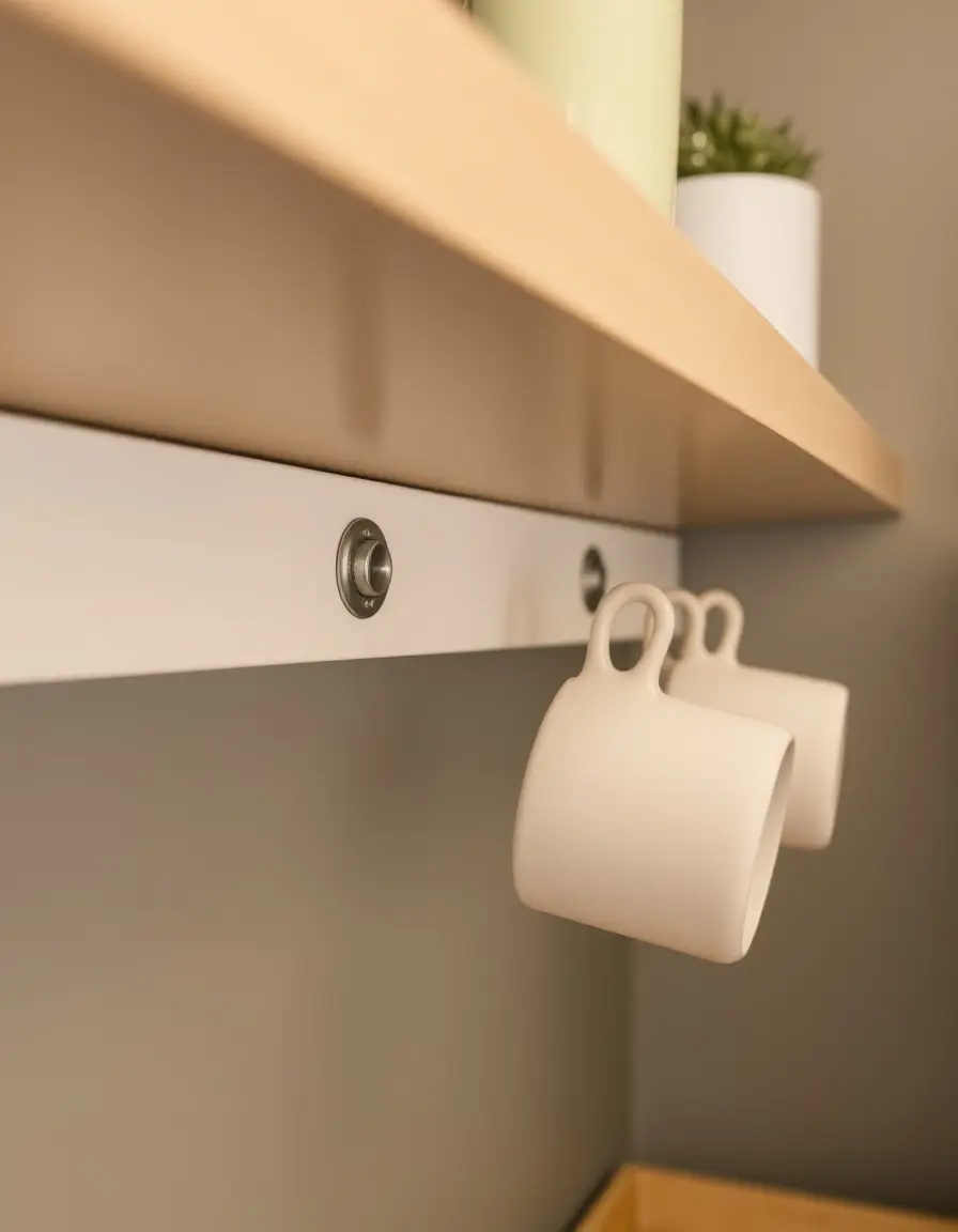 Crochets à visser pour mugs sous étagère