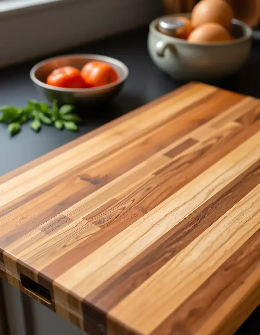 Bloc de boucher en bois massif pour plan de travail d'îlot pour cuisine