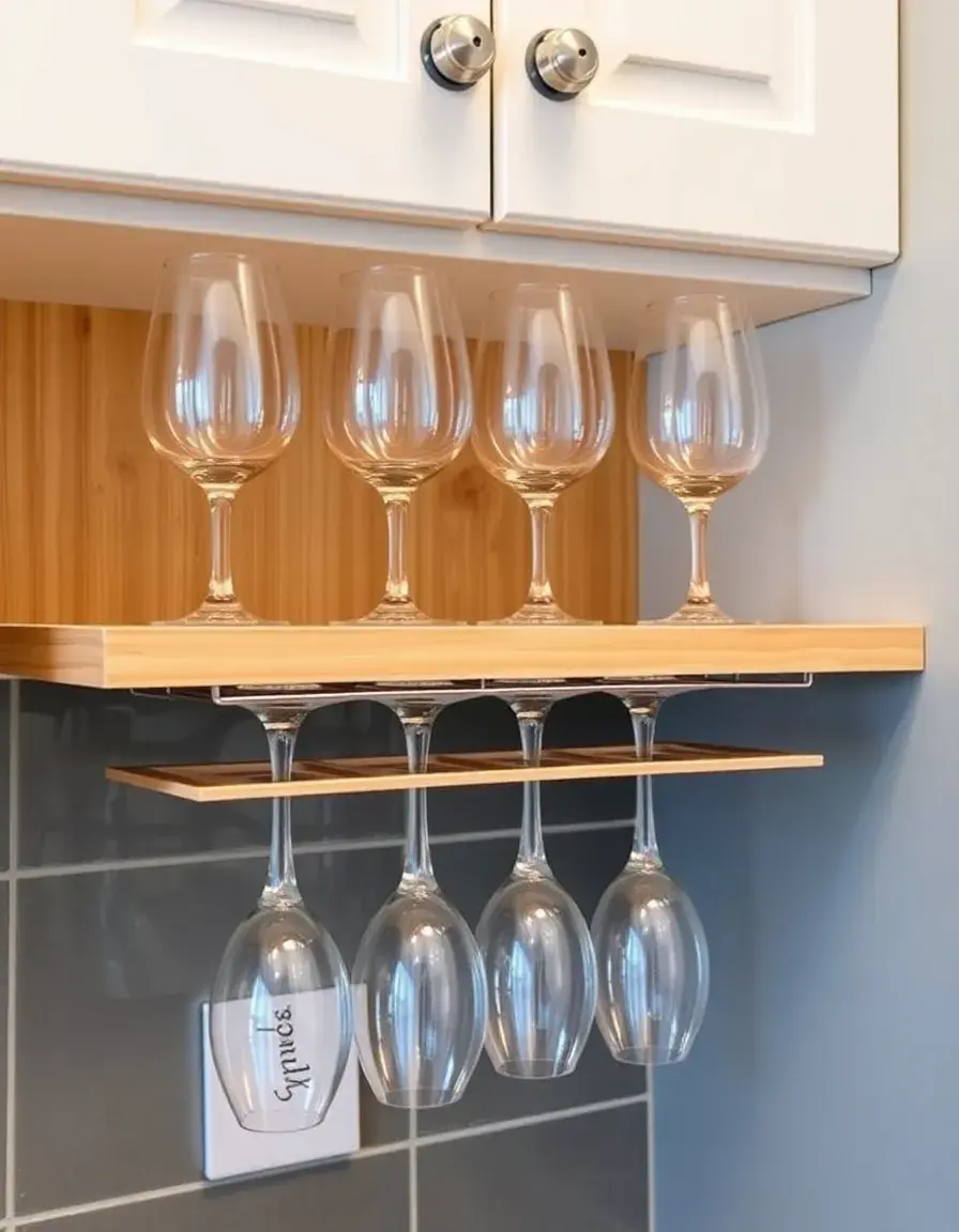 Porte-verres à vin suspendu pour îlot ou étagère de cuisine