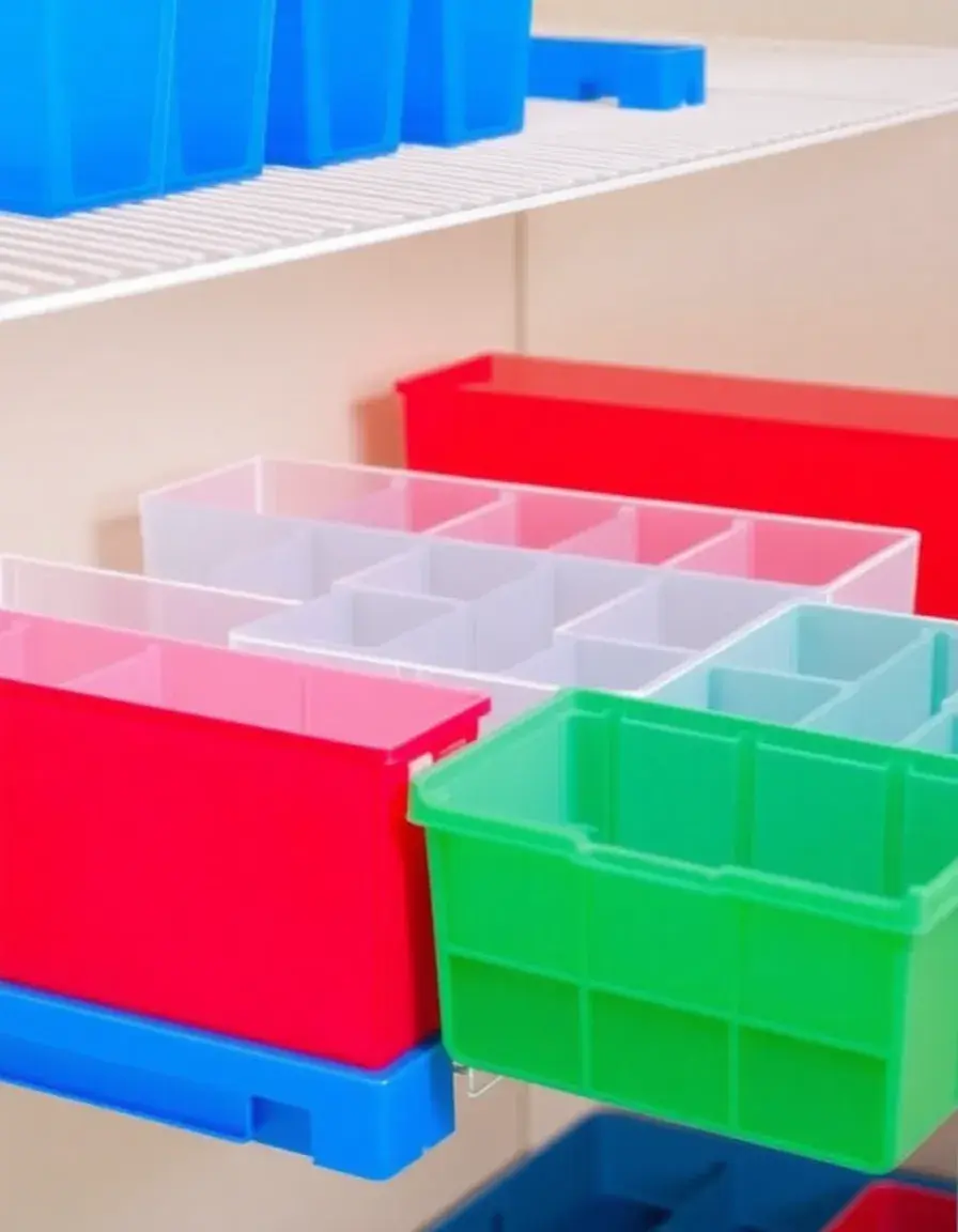 Diviseurs réglables en plastique pour étagères de cuisine