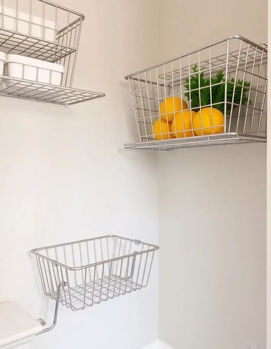 Paniers en fil métallique pour rangement d angle