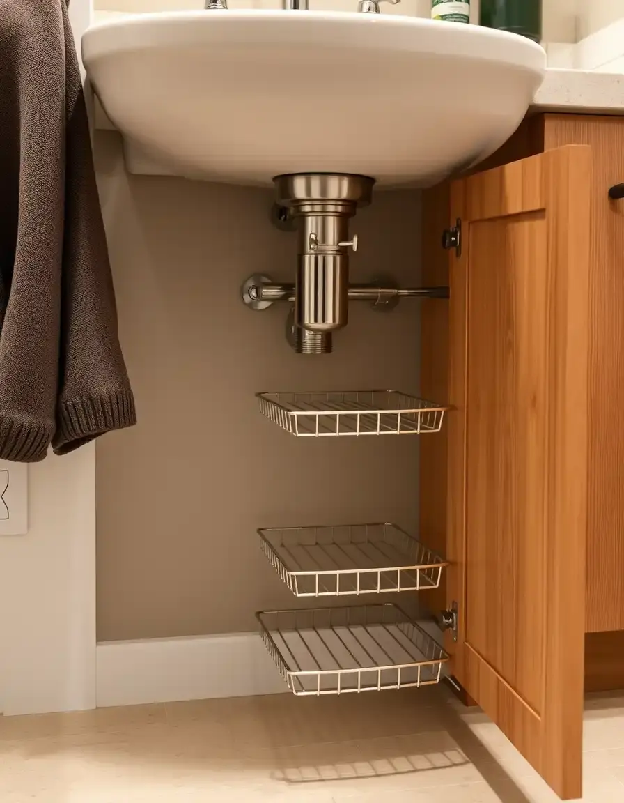 Support de rangement fixé sur la porte du placard