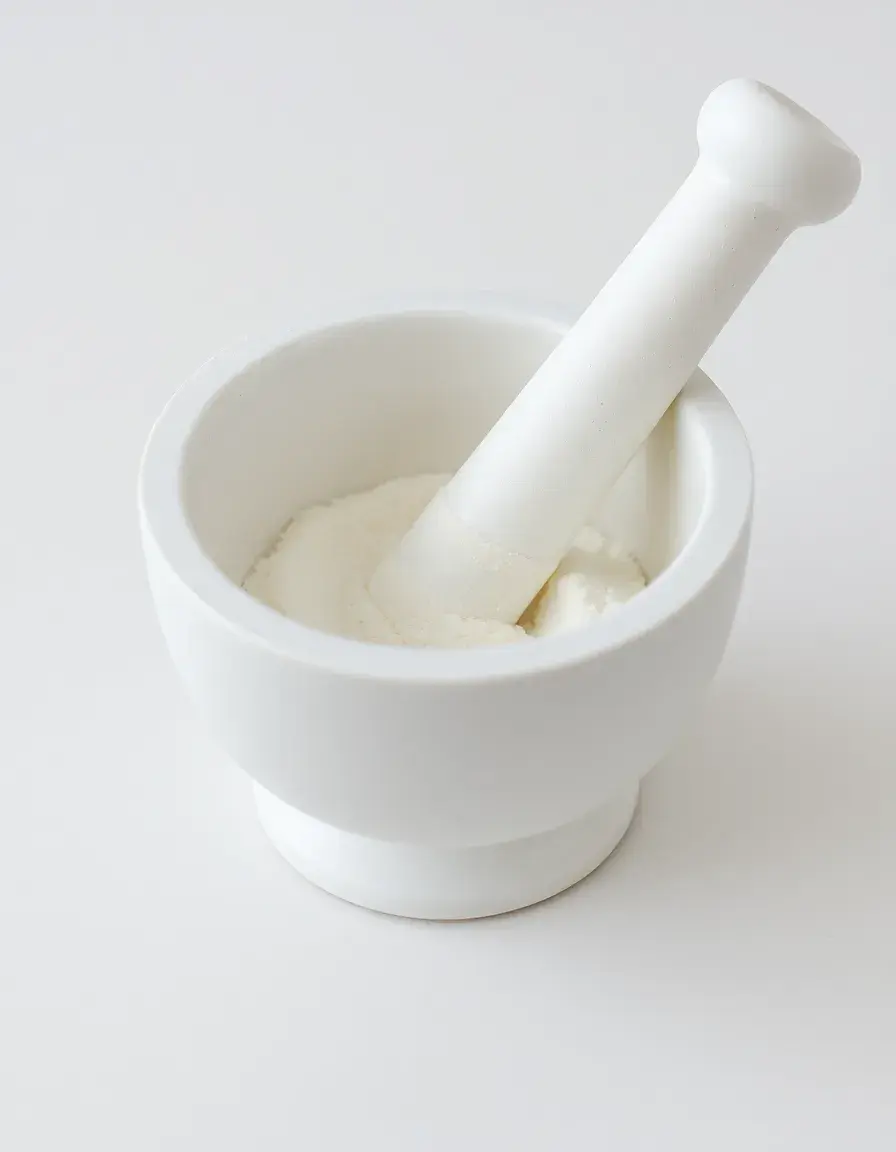 Mortier blanc en céramique pour herbes et petites préparations
