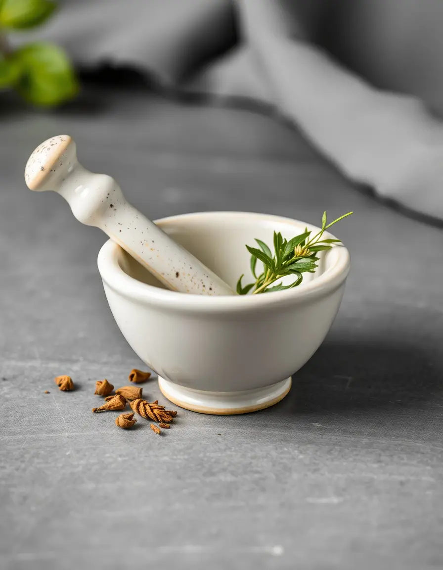 Petit mortier en porcelaine pour préparations individuelles