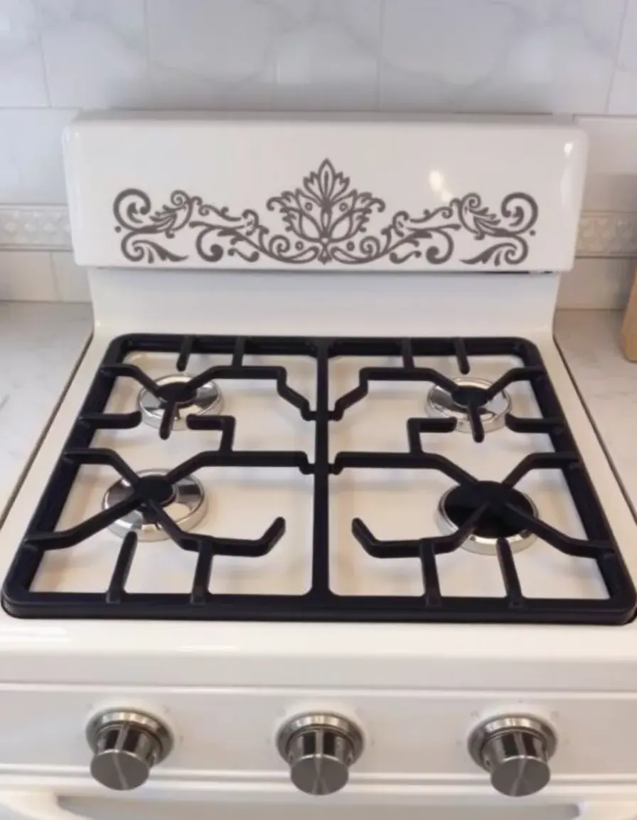 Set de cache-brûleurs décoratifs et protecteurs pour gazinière