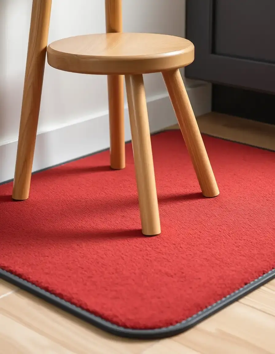 Tapis antidérapant discret pour stabiliser les tabourets sur sol lisse