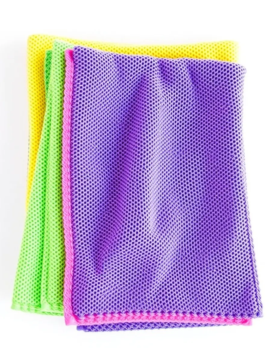 Lot de lavettes en microfibre colorées