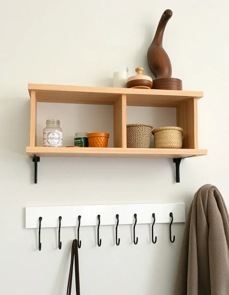 Crochets muraux sous étagère pour tasses et ustensiles