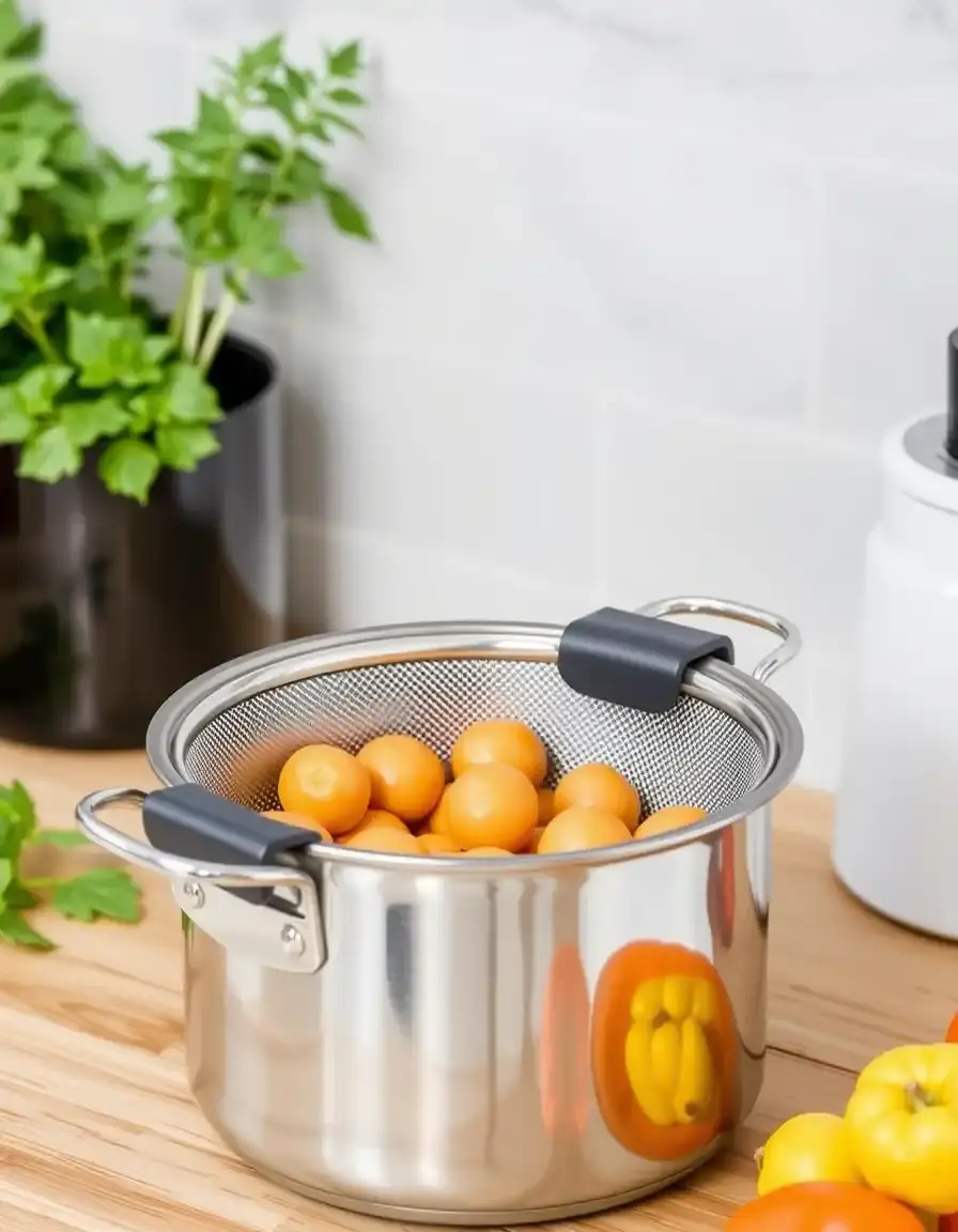 Passoire à clipser sur bord de casserole