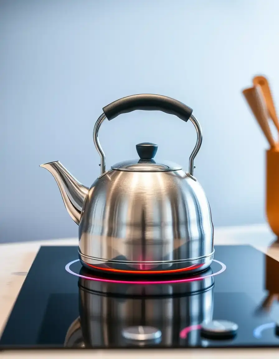 Bouilloire à sifflet compatible induction