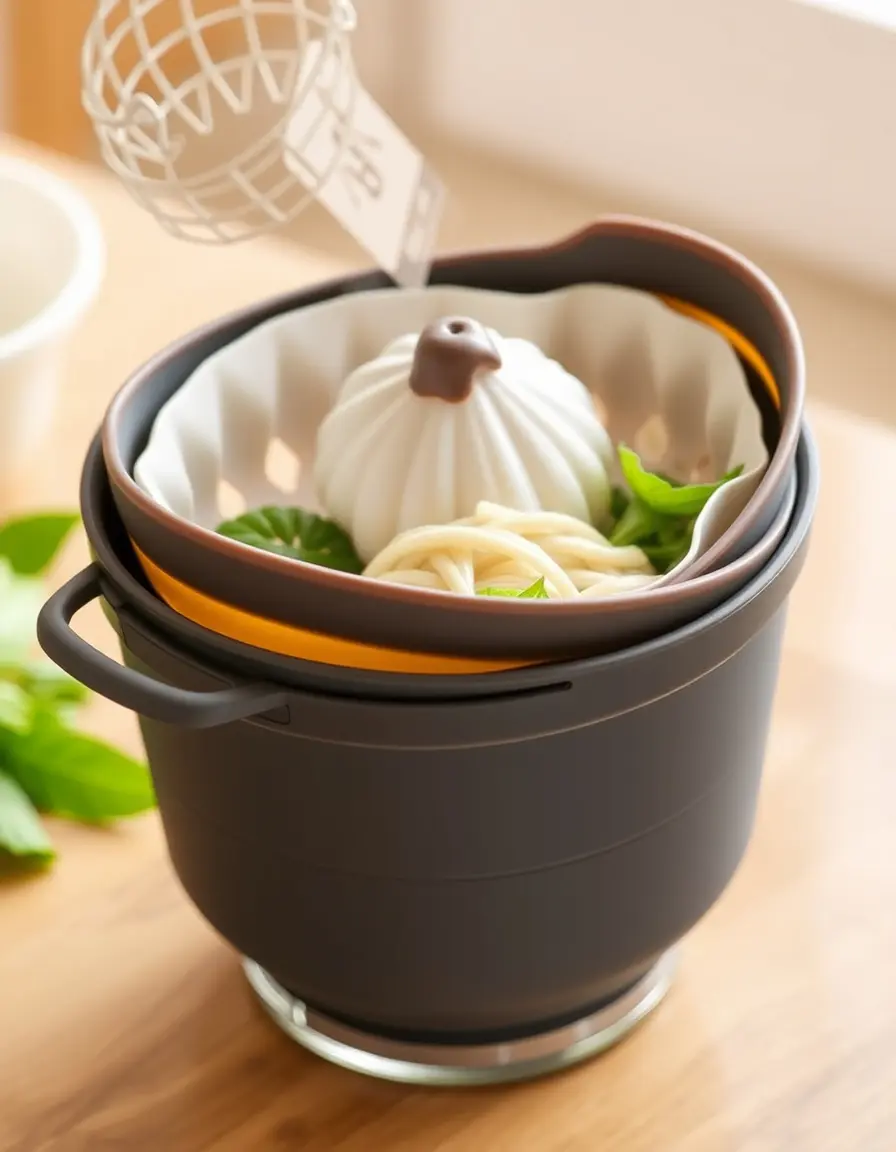 Panier vapeur pliable en silicone haute qualité étendu