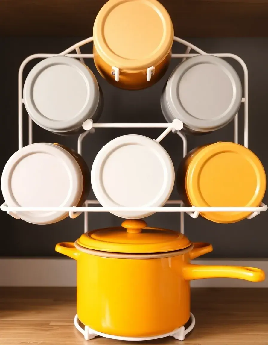 Organisateur de couvercles ajustable pour placard de cuisine