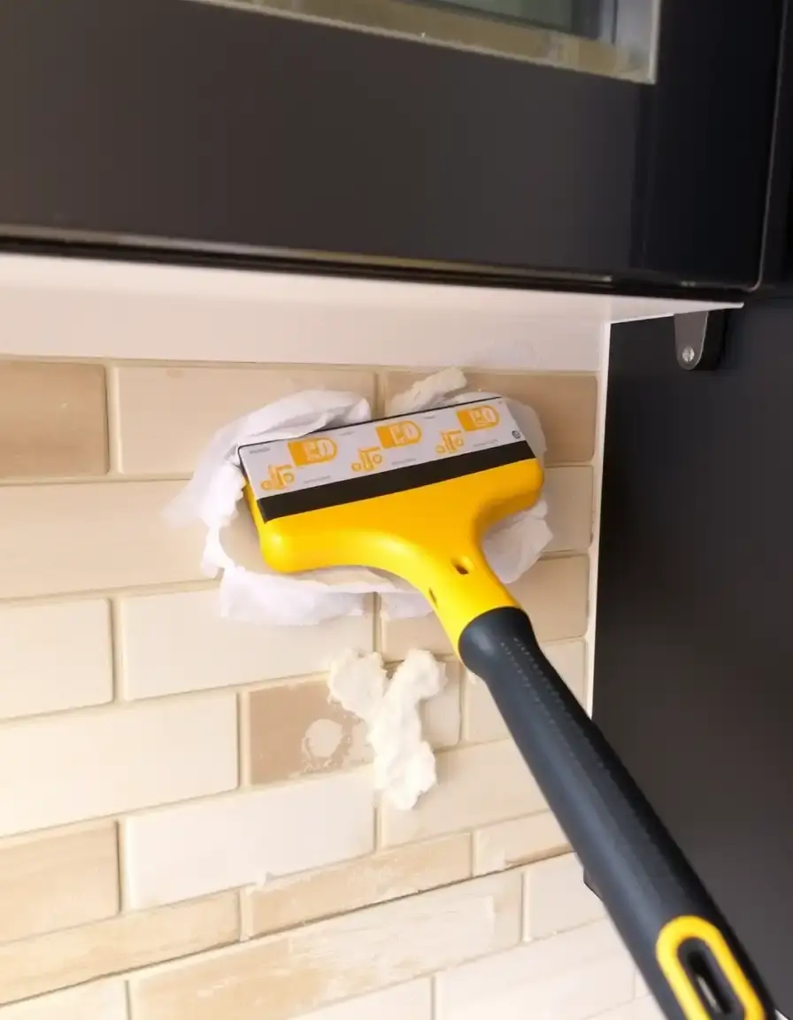 Outil de retrait et grattoir pour préparer le mur de cuisine