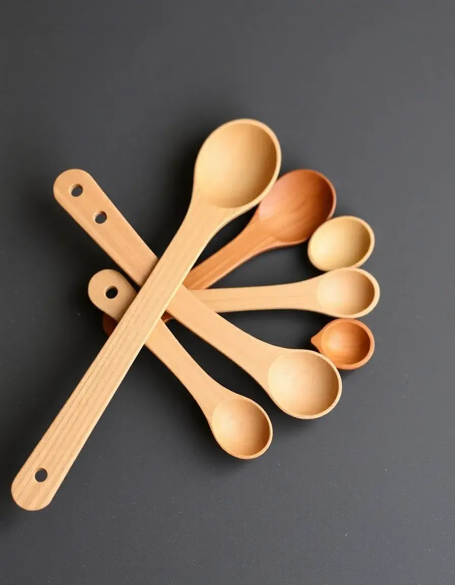 Set de cuillères de mesure en érable.