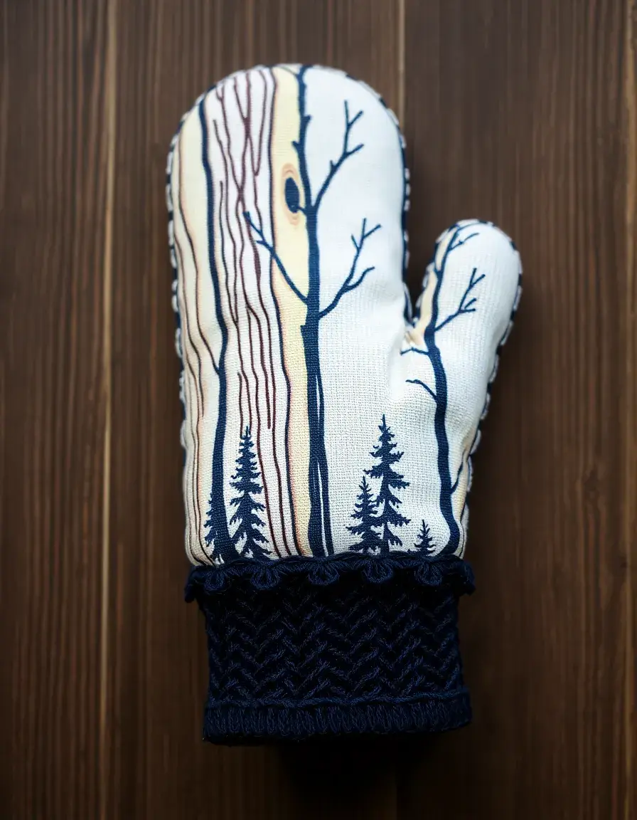 Gant de cuisine pour enfant avec motif bois