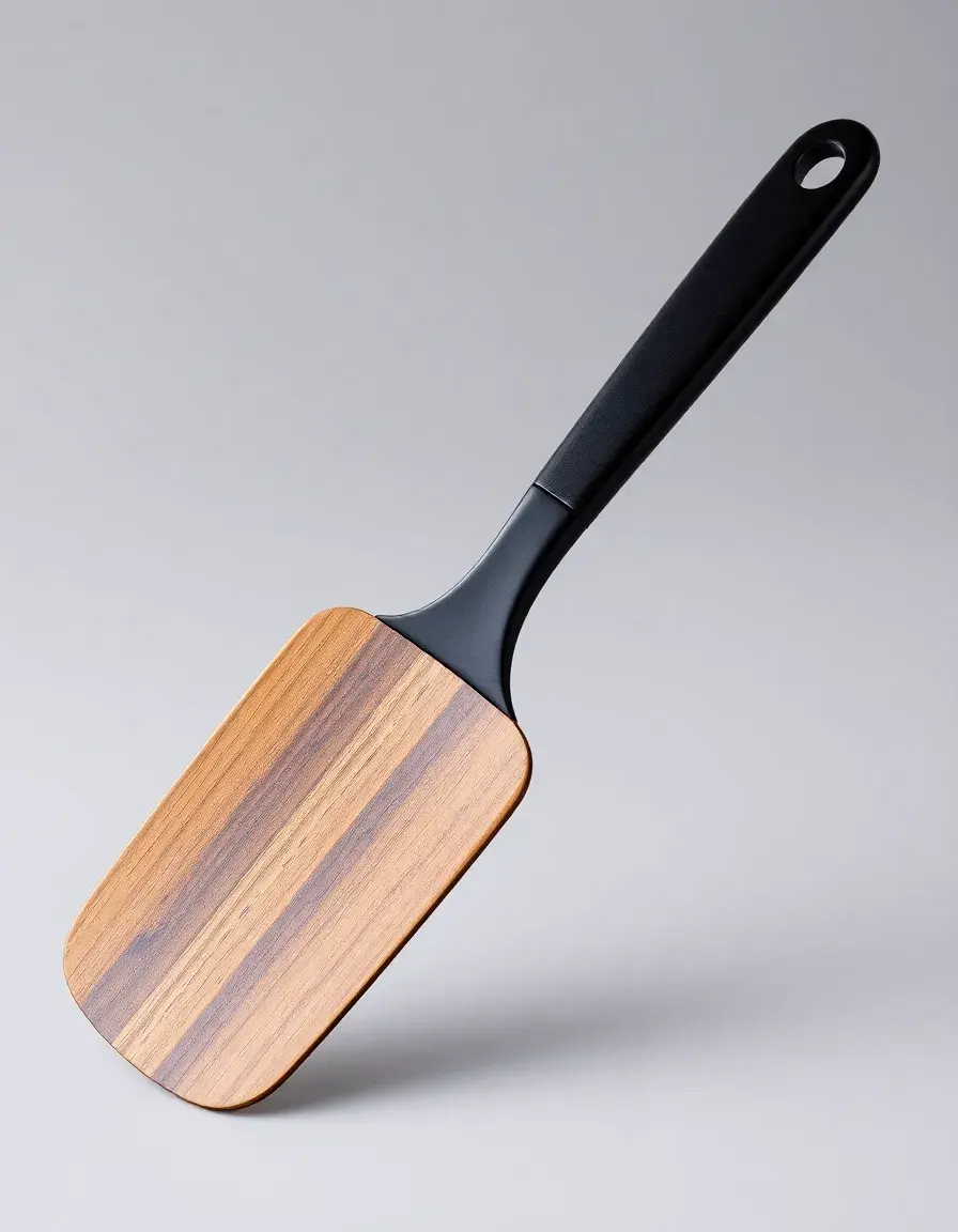 Spatule en bois noir avec manche ergonomique