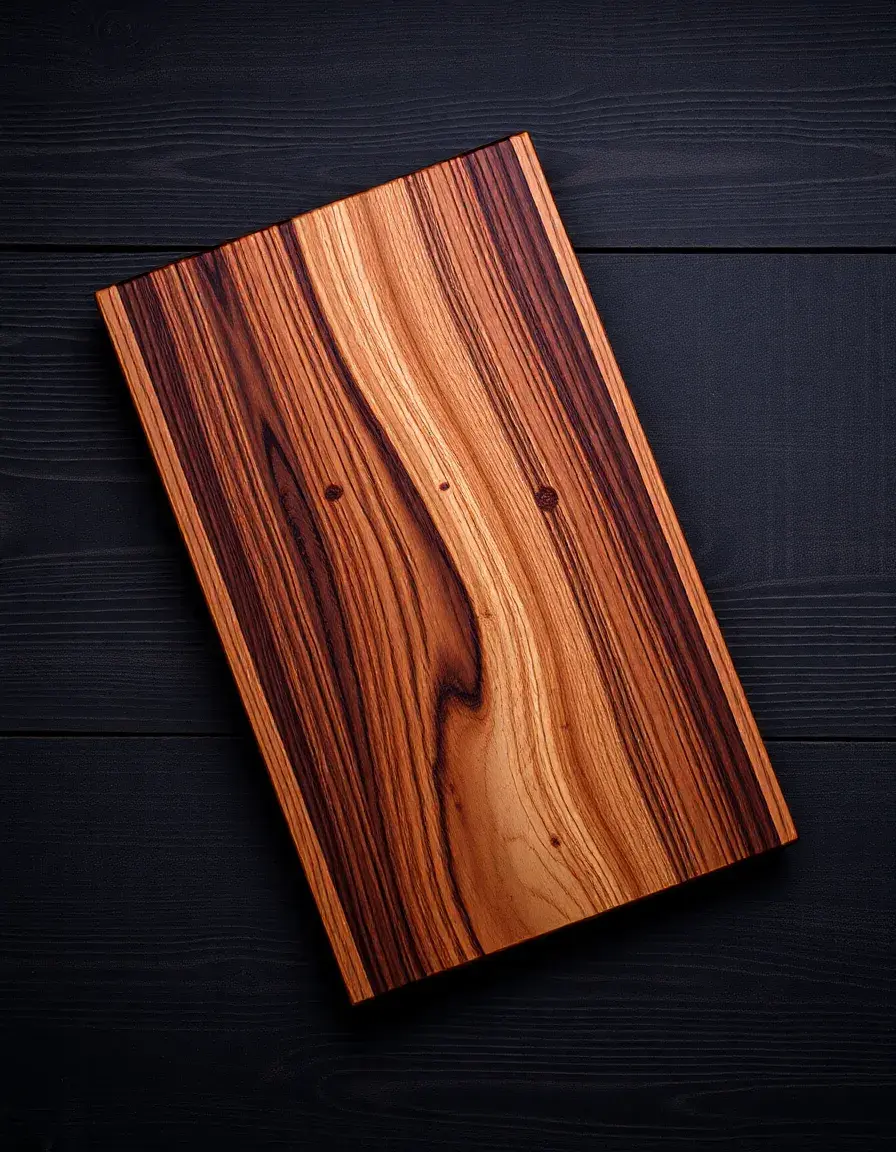 Planche à découper en bois d'ébène sombre