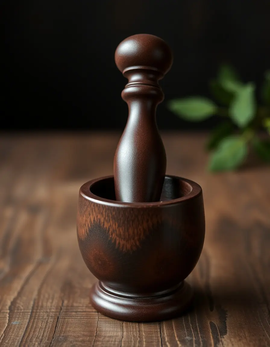 Pilon en acajou sombre et robuste
