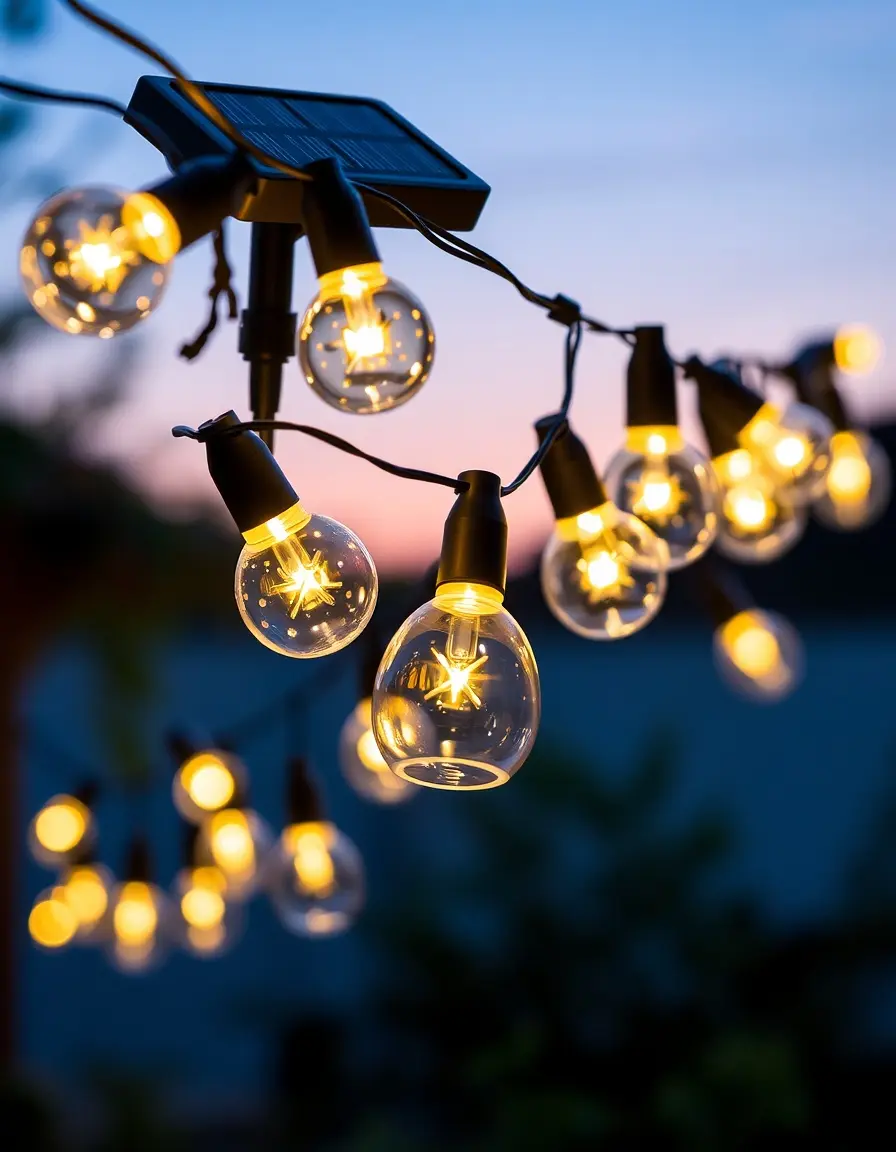 Guirlande lumineuse solaire suspendue pour jardin