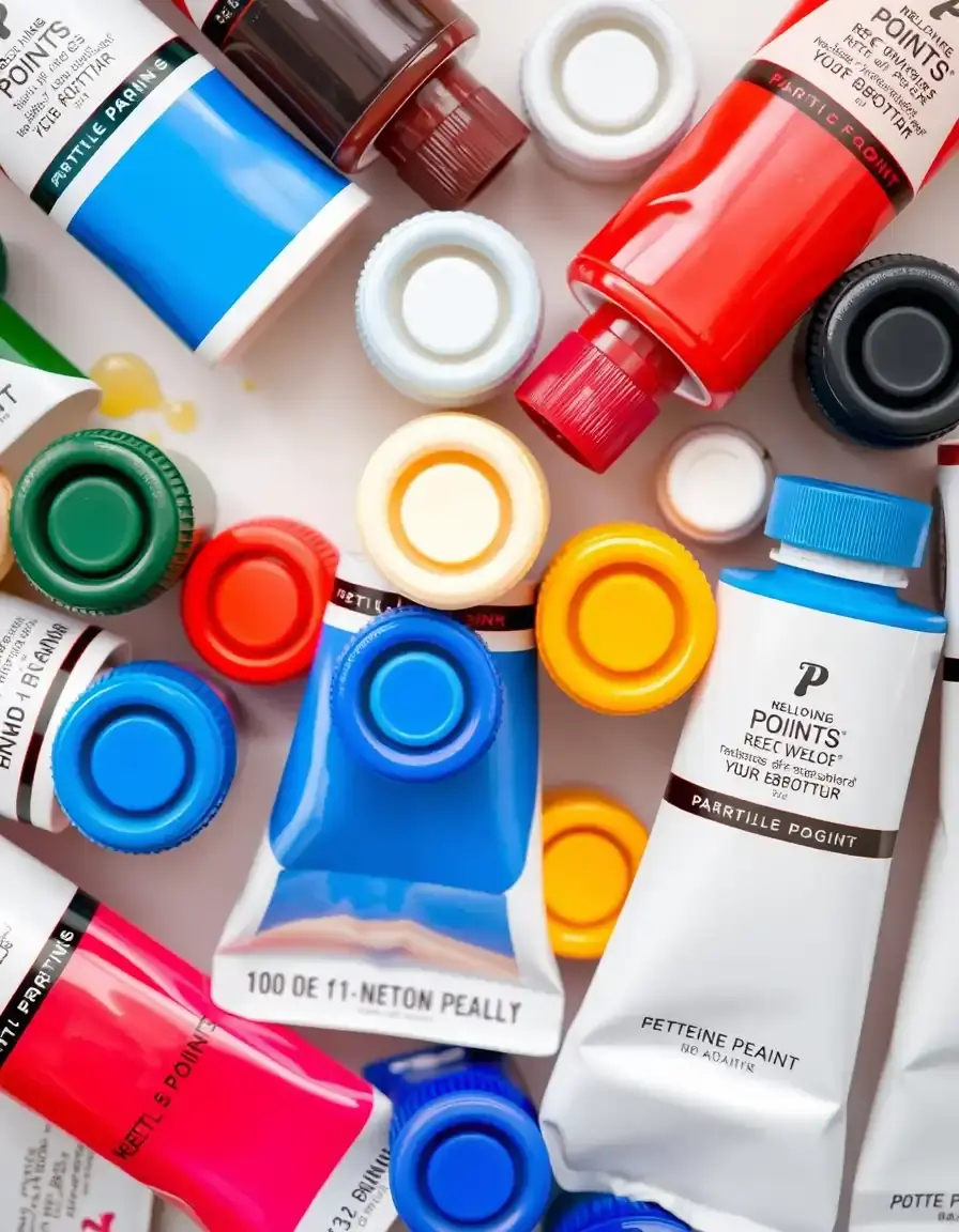 Tubes de peinture acrylique pour projets DIY en cuisine.
