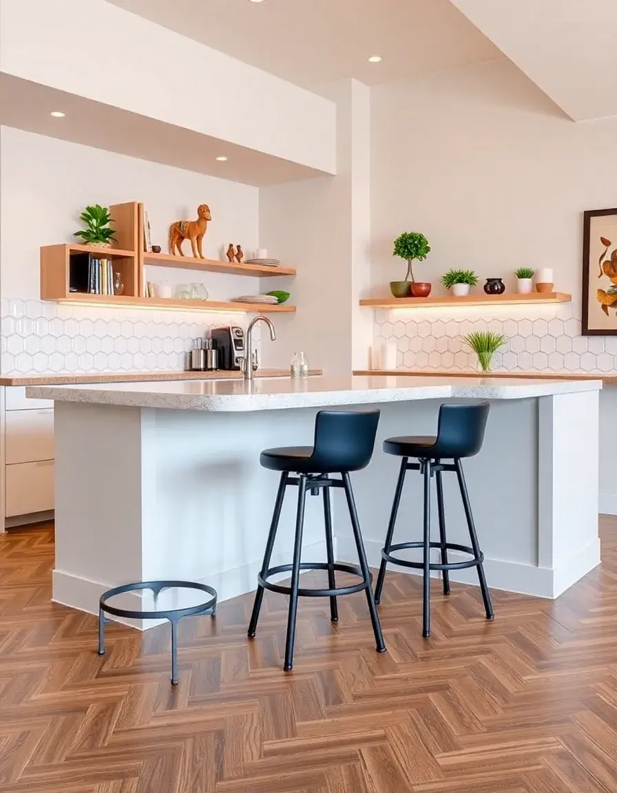 Tabourets pivotants pour bar de cuisine en L