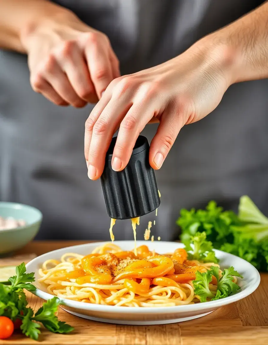Spatule de cuisine noire en silicone retournant des aliments
