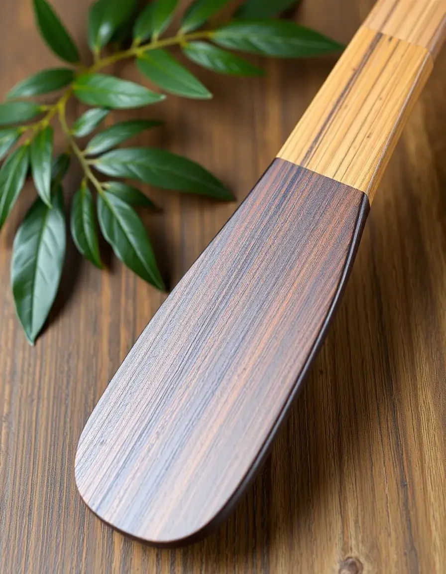 Spatule en bambou noir pour cuisine moderne