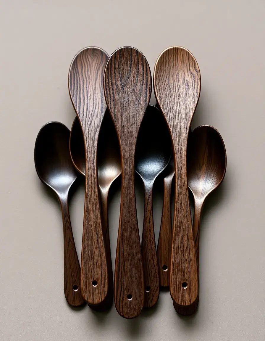 Cuillères en chêne foncé pour cuisine rustique chic