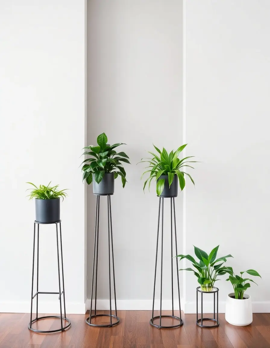 Supports à plantes hauts utilisés comme séparateurs naturels de pièce