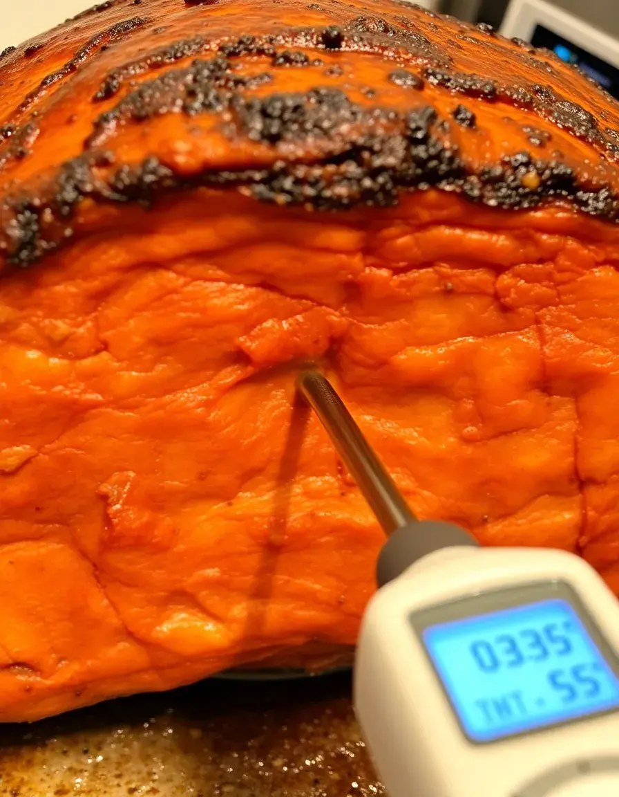 Thermomètre digital à sonde inséré dans un rôti de bœuf