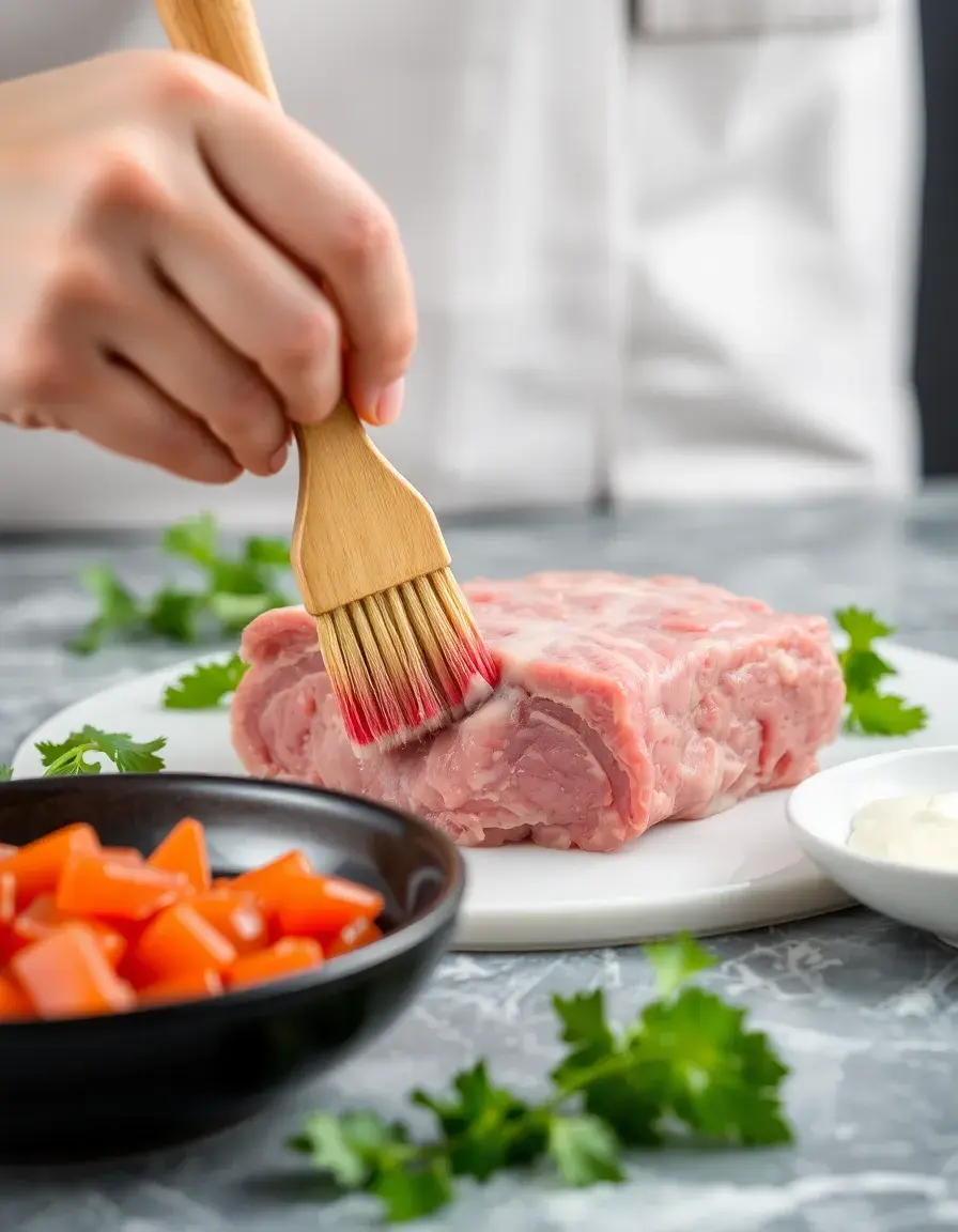 Pinceau de cuisine en silicone pour arroser la viande
