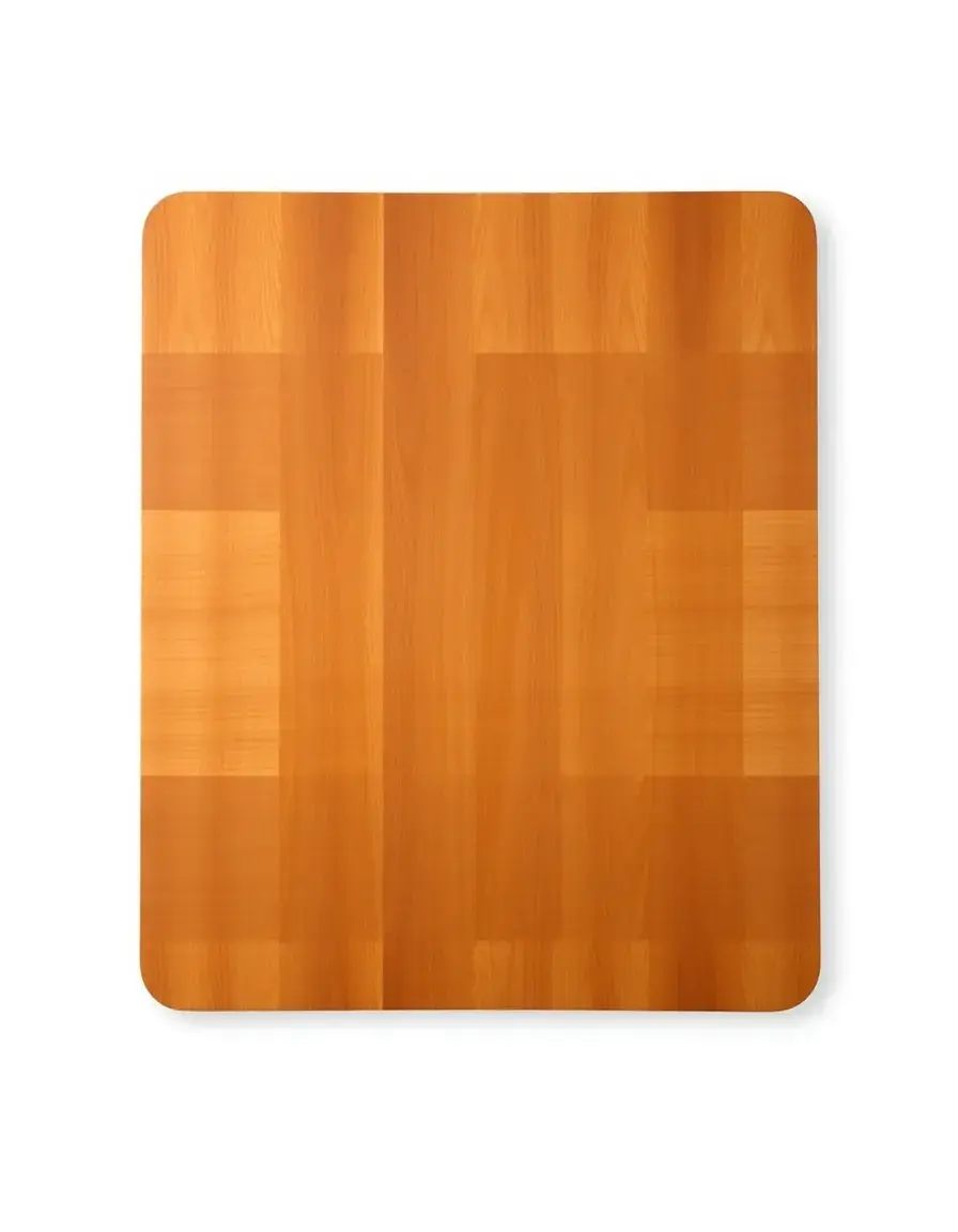 Planche à découper rectangulaire en bois finition huilée sur fond blanc