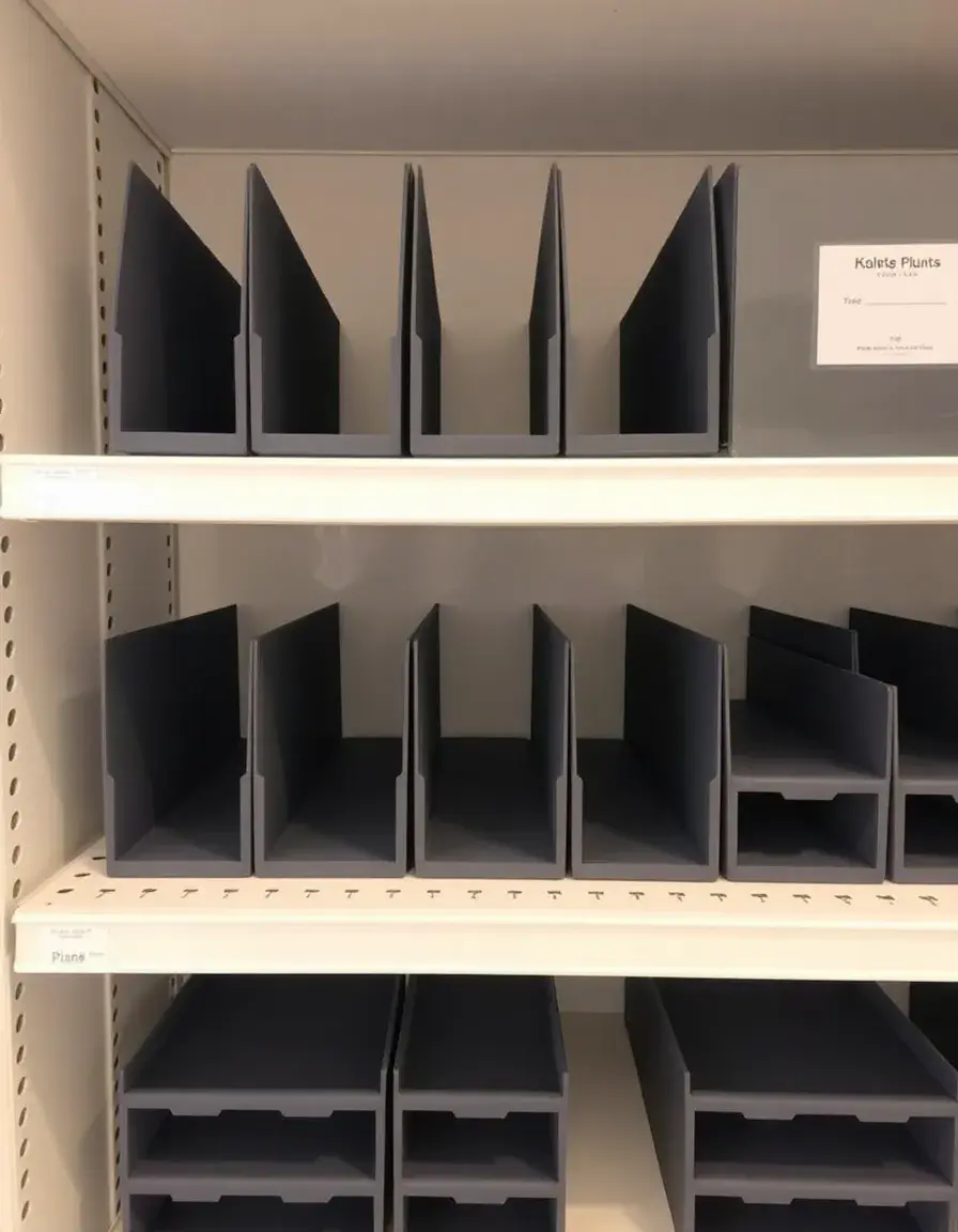 Séparateurs de type serre-livres pour organiser les cuisine étagères