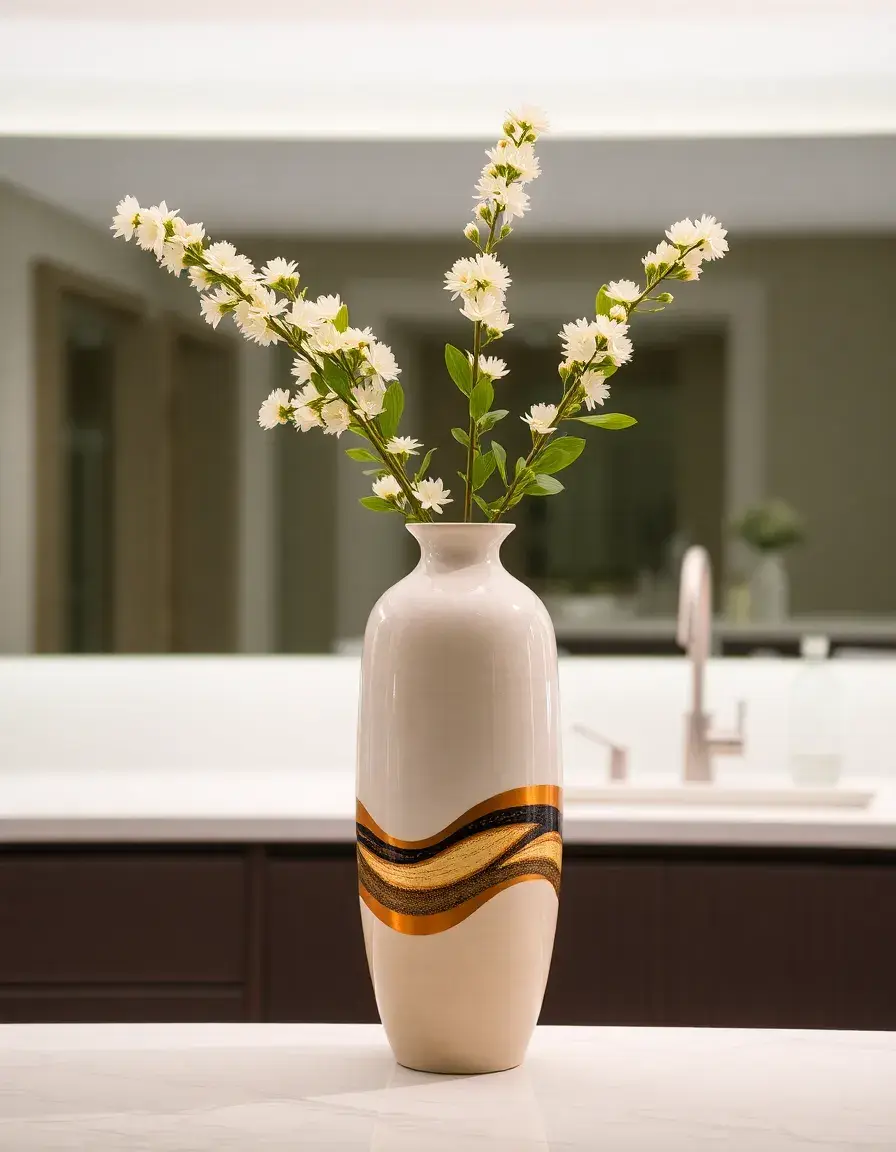 Vase en céramique élégant pour décoration de plan de travail