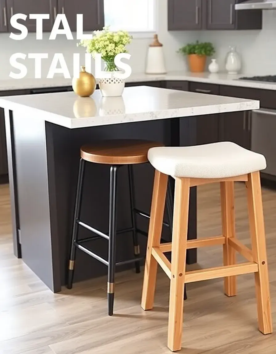 Tabourets compacts et empilables pour îlot de cuisine