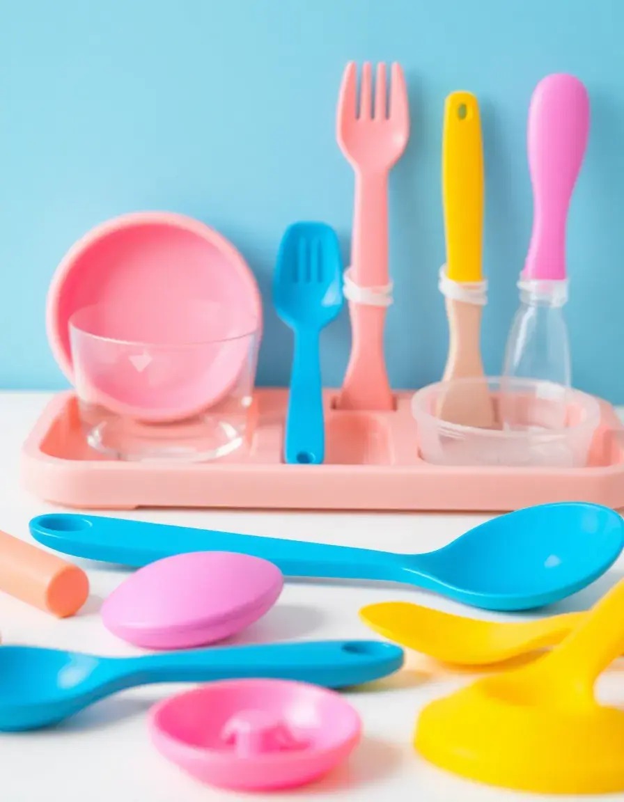 Set d'ustensiles de cuisine en plastique réalistes pour enfants