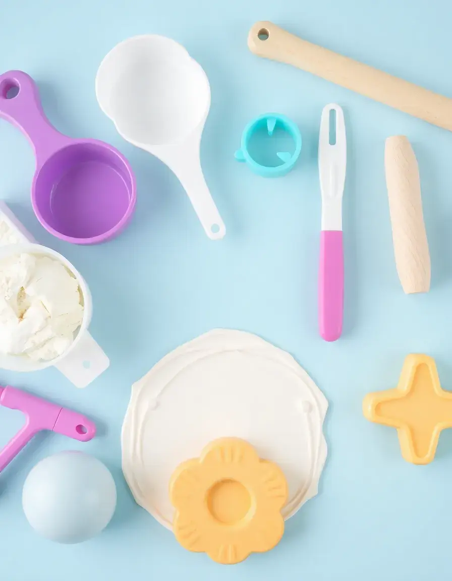 Set de pâtisserie jouet avec rouleau à pâtisserie et moules