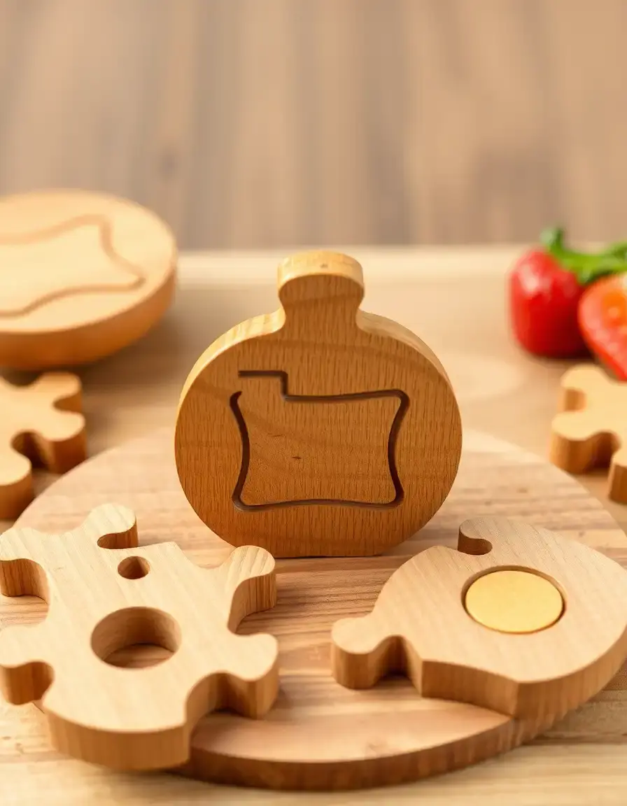 Puzzles alimentaires en bois pour l'éveil des enfants