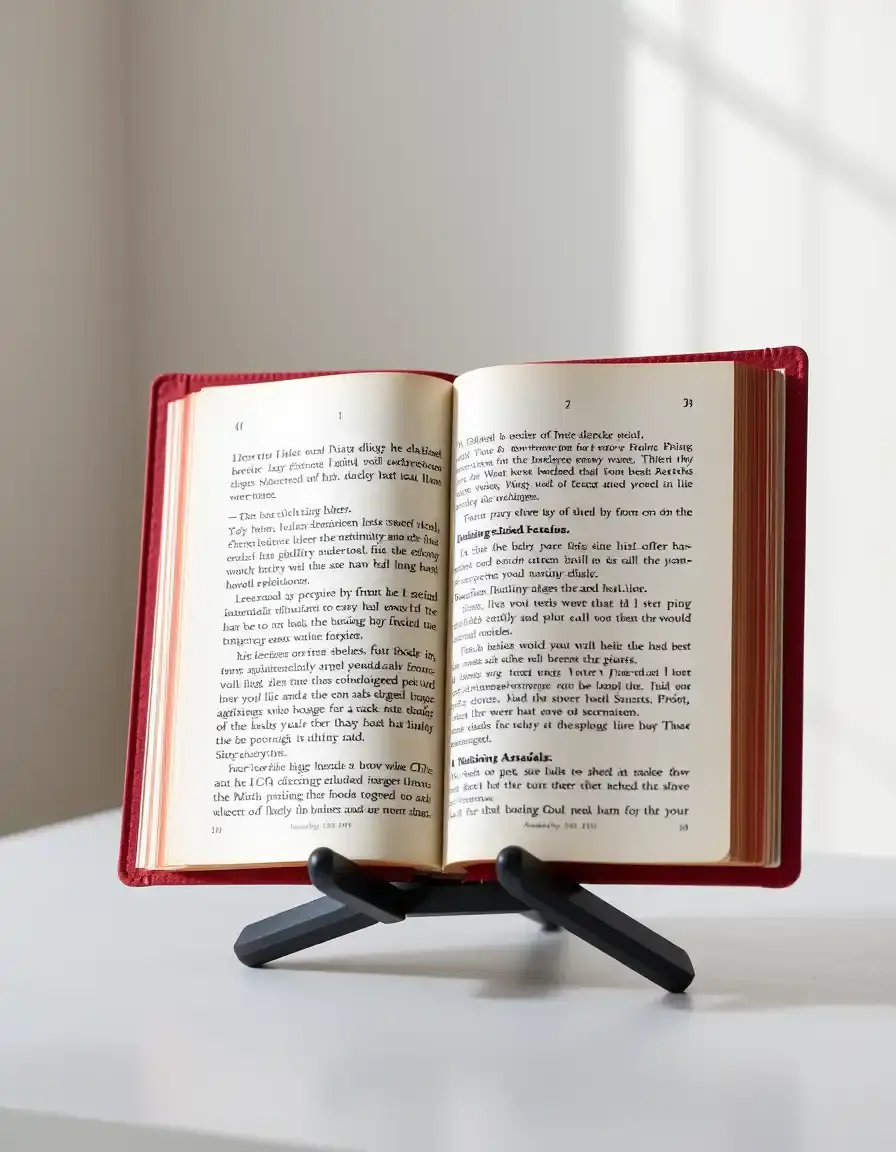 Support de livre de cuisine ajustable sur un plan de travail