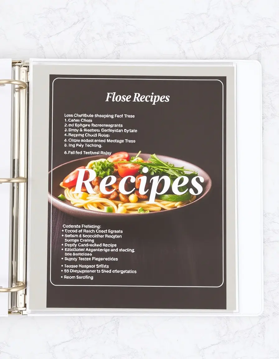 Classeur de recettes personnalisé pour fiches de cuisine
