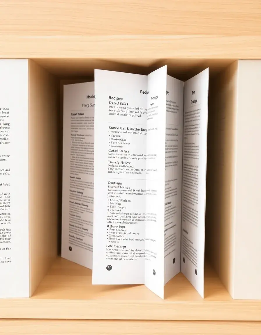 Intercalaires pour organiser un classeur de cuisine