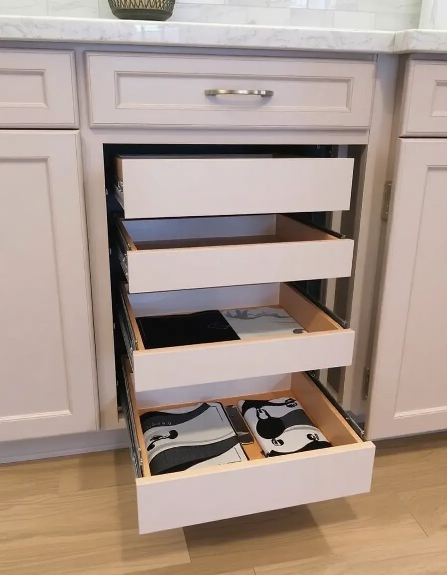 Plateau coulissant pour meuble bas de cuisine