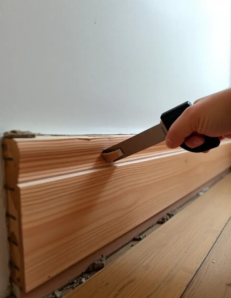 Mini barre de levier pour retirer les anciennes plinthes
